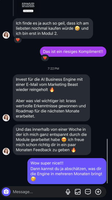 Kundenstimme Chatverlauf